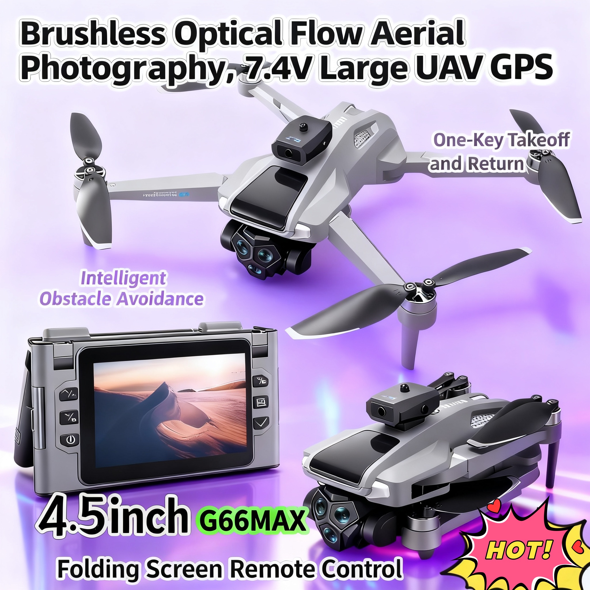 Drone Gimbal 2 Axis - G66 New GPS Folding Drone 4,5