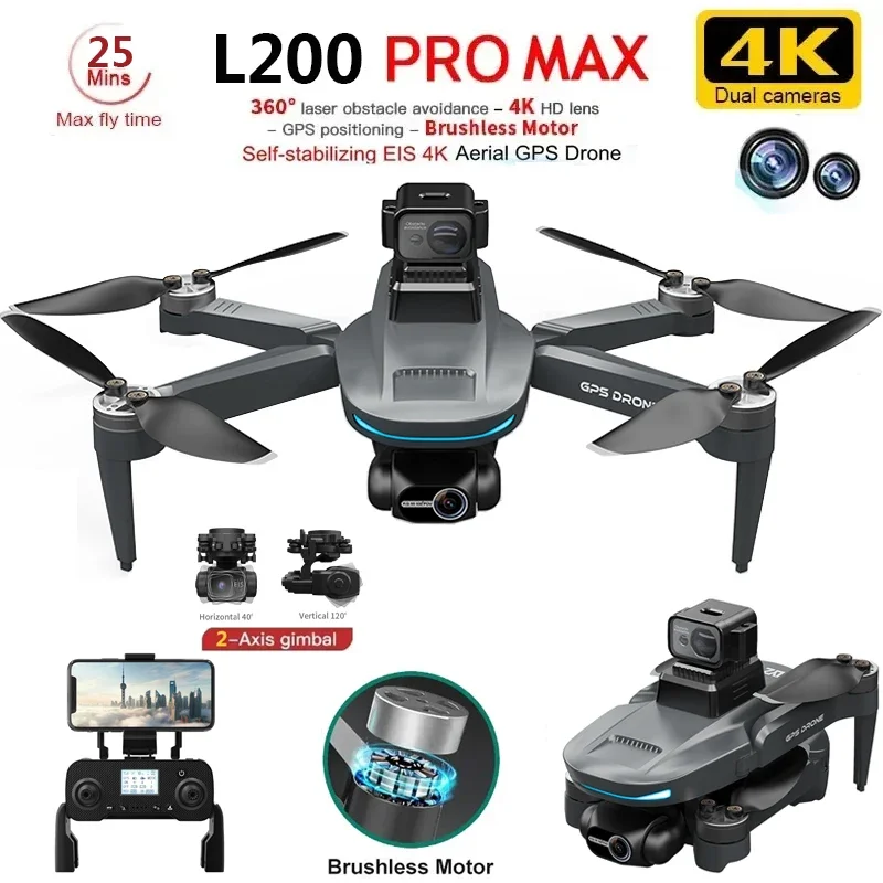 L200 PRO MAX Drone 4K 2-Axis P - đánh giá và giá Drone Gimbal Case