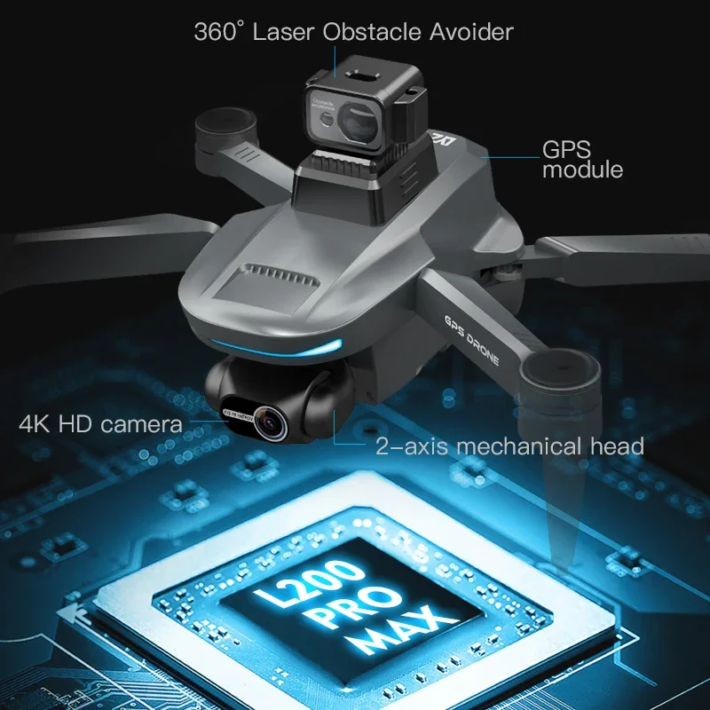 L200 PRO MAX Drone 4K 2-Axis P - đánh giá và giá Drone Gimbal Case