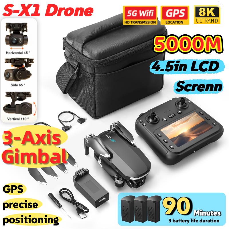 S-X1 MAX GPS Drone with 3-Axis - đánh giá và giá Drone Gimbal 3 Axis