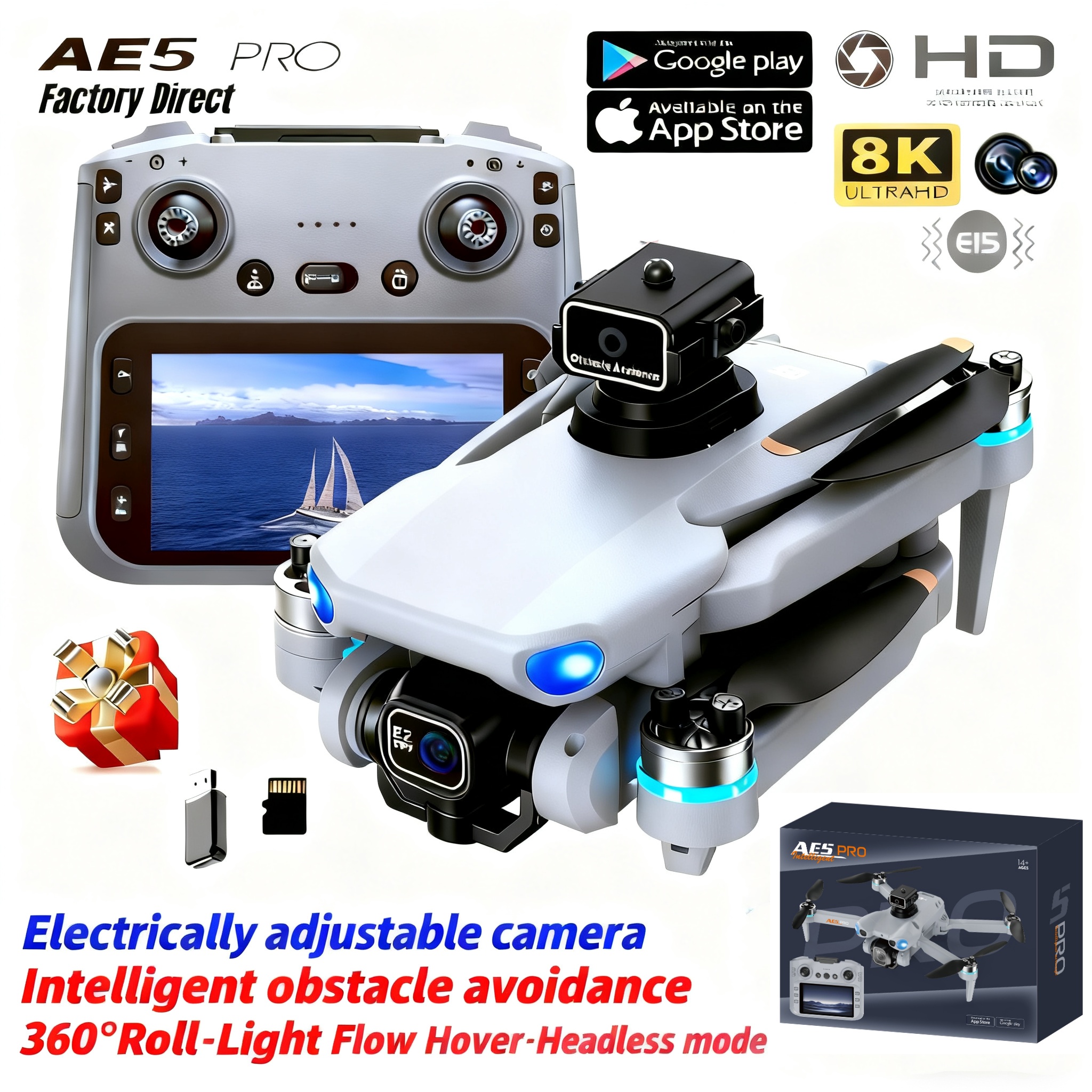 2026 New AE5 Pro Drone 8K HD 4 - đánh giá và giá Drone Gimbal Mount