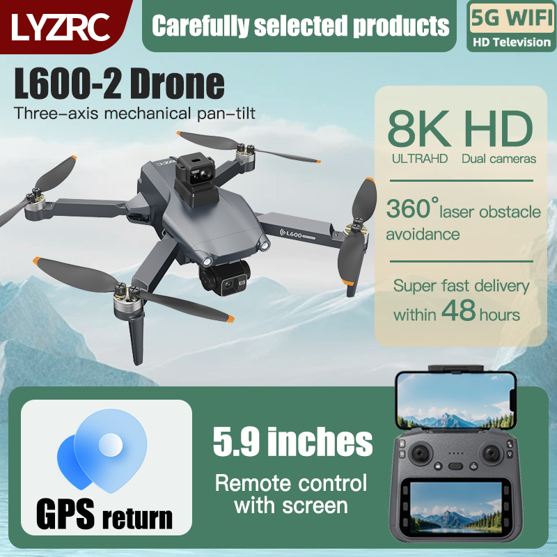 LYZRC L600-2 MAX GPS Drone 3-A - đánh giá và giá Drone Gimbal 2 Axis