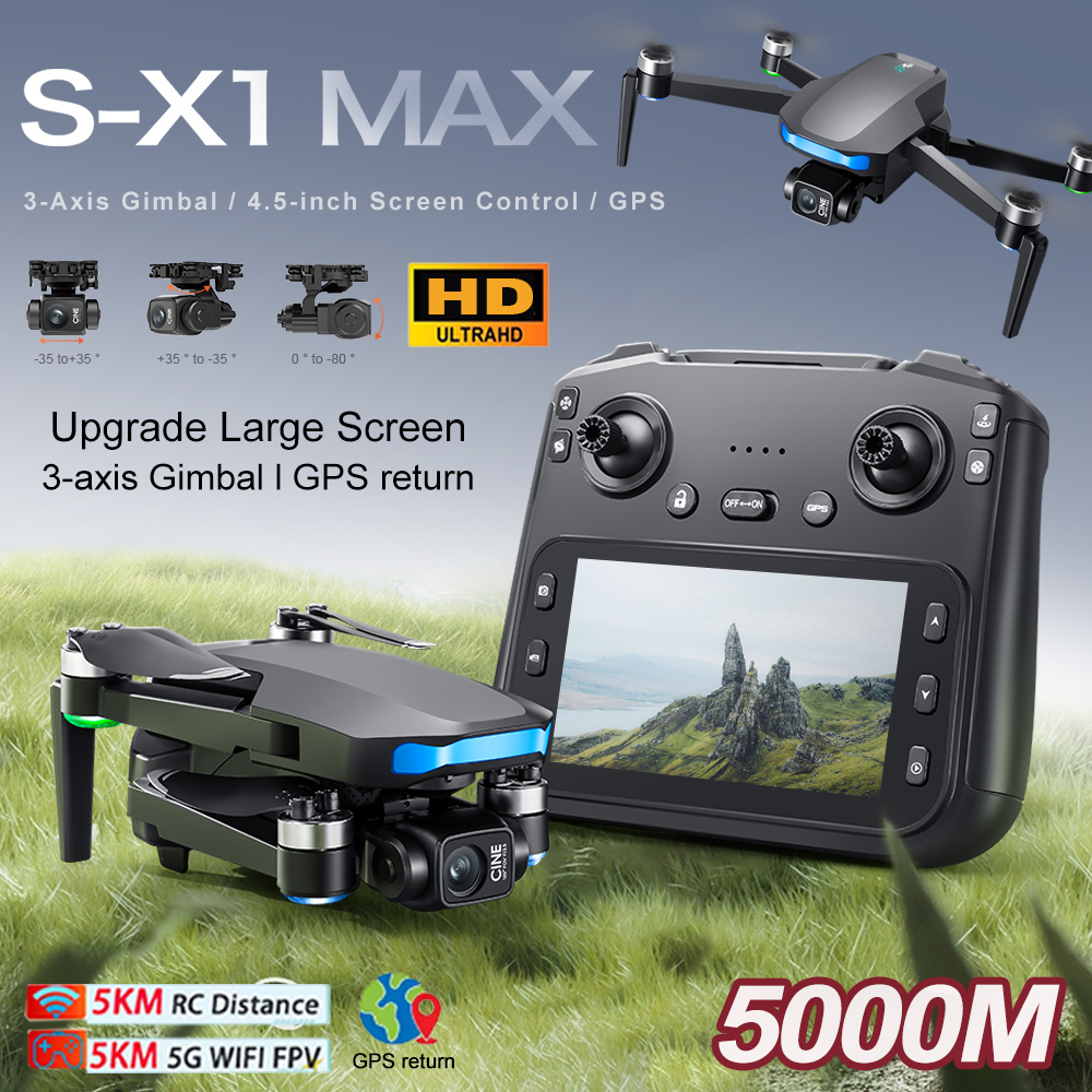 New S-X1 MAX Drone GPS 8K Prof - đánh giá và giá Drone Gimbal 3 Axis