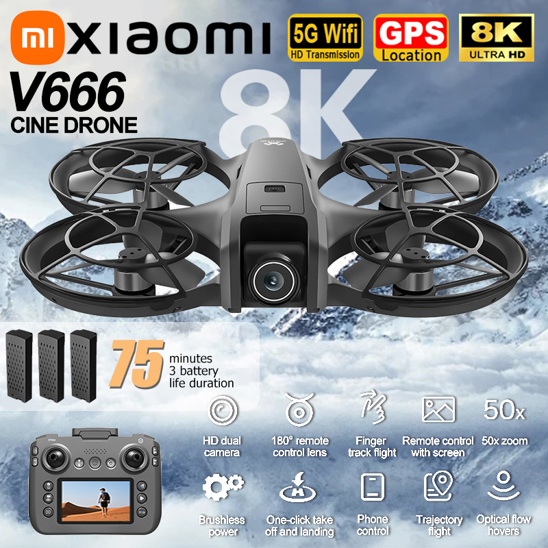 Xiaomi V666 Drone 8K Aerial HD - đánh giá và giá Drone Gimbal 3 Axis